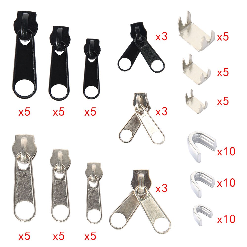 Zipper Repair Kit Zip Slider Rescue Universal Zippers Replacement Jacket Clothes Bag Tent Fix Plier Sewing Needlework Tool 5# 8#