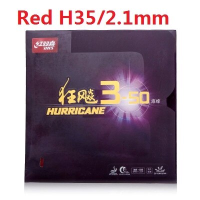 DHS Hurricane 3-50 3 50 schwamm Pips-in (PingPong) Gummi Mit Schwamm Malong Xuxin rückhand: RED H35