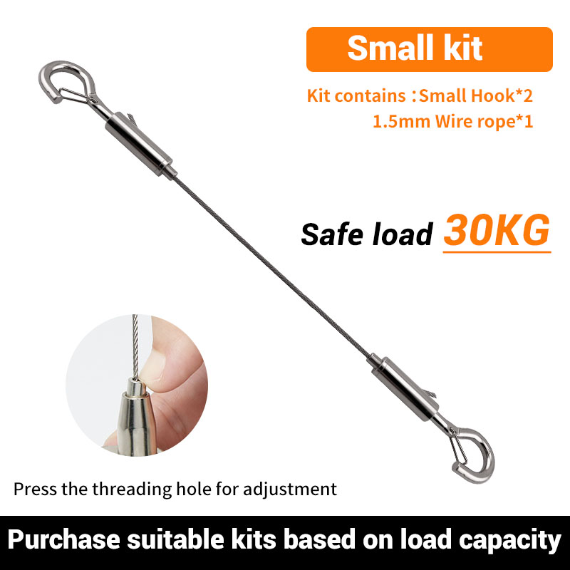 Adjustable Automatic Wire Rope Spring Hook Clothesline Picture Hanging Solution System Suspension Code Stainless Steel Cable: WHITE / 50m