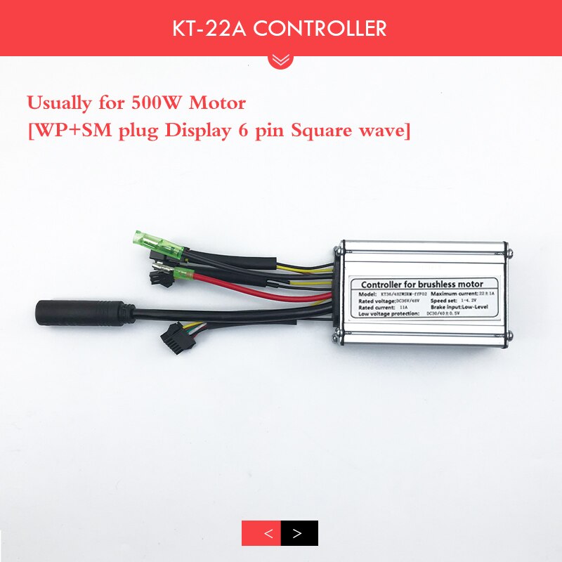 Electric Bike Controller 36V48V 22A Ebike KT Controller For 500W 9 Brushless Motors controller Electric Bike Conversion Kits: WPSM 6pin