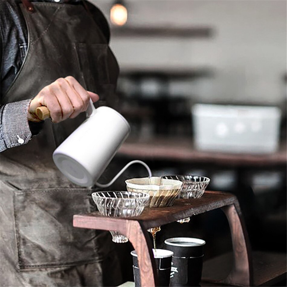 VOGVIGO cafetière en céramique Pot col de cygne émail manuel verser sur goutte à goutte bouilloire théière grande capacité lait eau cruche pichet outils