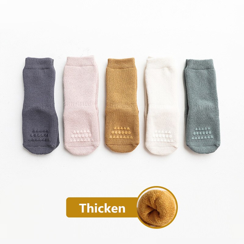 Dikker Herfst Winter Baby Jongens Meisjes Sokken Rubberen Antislip Vloer Sokken Baby Kids Kniekousen Baby Warm thuis Schoenen