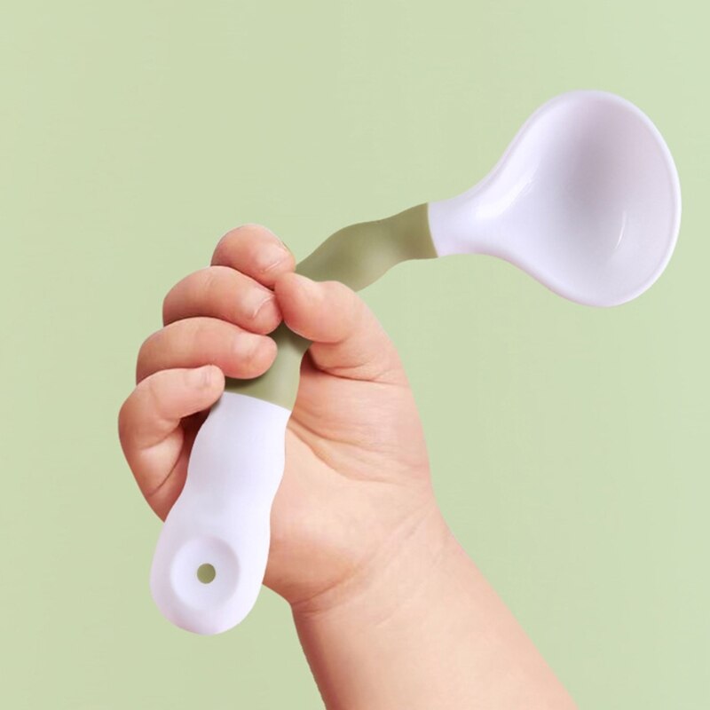 Cucchiaio pieghevole in silicone per bambini cucchiaio da allenamento per bambini stoviglie BPA gratuito