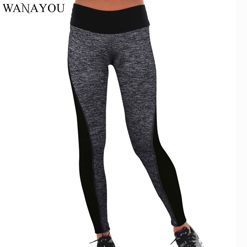 WANAYOU-pantalones ajustados para correr de talla grande, pantalones de Fitness con paneles, pantalones ajustados atléticos para mujer, pantalones de mallas deportivas para Yoga