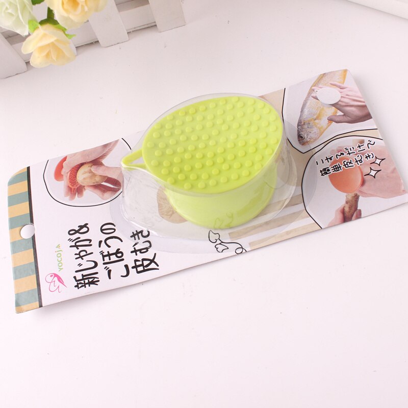 Potato Vegetable scrubber Washing Brush Multi-function veggie scrub Tools Easy Cleaning Tool Kitchen Home Gadgets 7.2 * 3.5cm: green