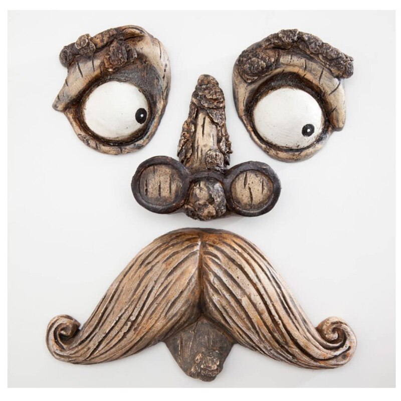 DIY Lustige Rinde Holz Ornamente Alte Männer Augen Nase Mund DIY Dekoration Auf Baum für Foto Requisiten Heimat Garten Hof liefert