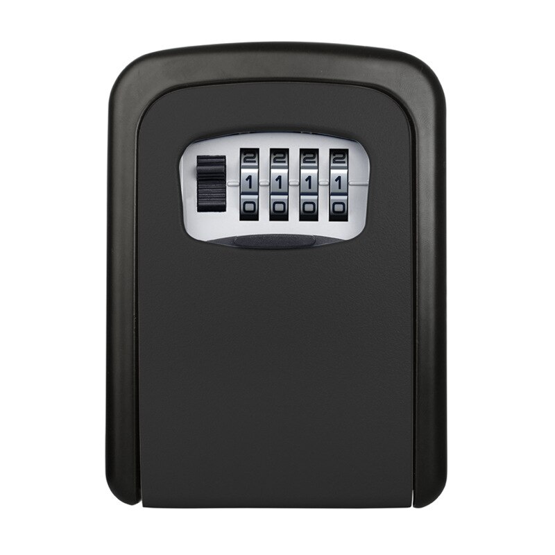 Caja organizadora de almacenamiento para llaves nuevas, con contraseña de 4 dígitos, llaves de repuesto, caja organizadora secreta de Metal oculta para llaves de la oficina en casa: Black