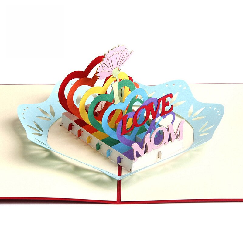 Tarjetas Pop-UP 3D, flores, de aniversario de cumpleaños, postal, árbol de cerezo de Arce, tarjetas de invitación y felicitación para el día de la madre