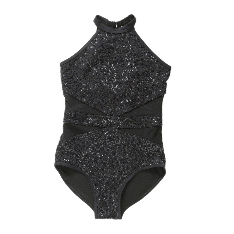 Sequins Dance Mesh Splice Body Suit for Dance Ballet Gymnastics girls dancing clothes Practice Dance Clothes ZX00
