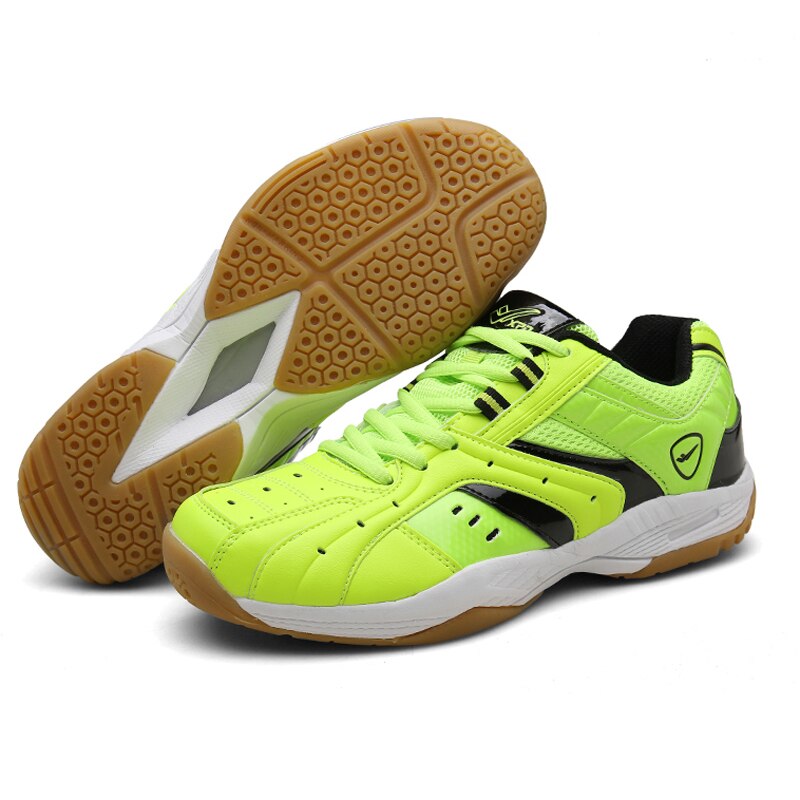 Women Anti-Slippery Volleyball Shoes Mens Athletic Sneakers Breathable Lightweight Sports Badminton Shoes D0439: Green / 9