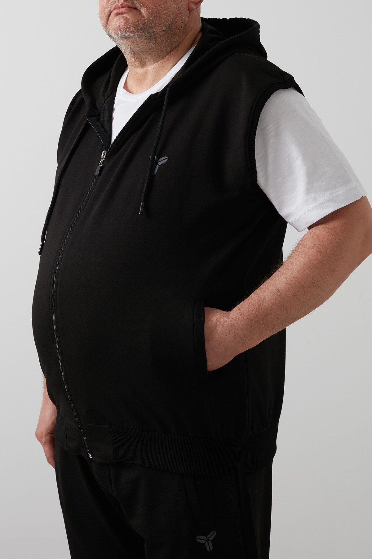 Buratti di Grandi Dimensioni con Cappuccio Tasca con Cerniera Gilet Gilet MASCHILE 568401