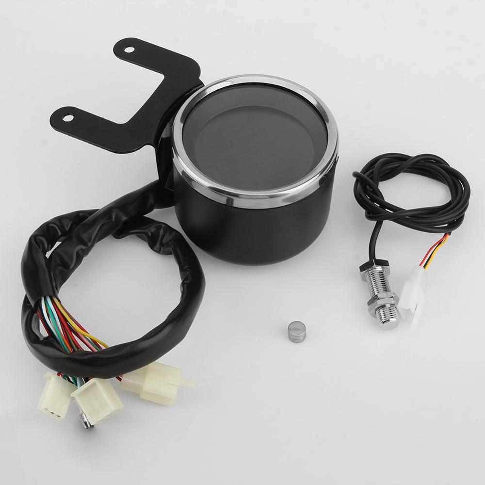Velocímetro Universal de 12V para motocicleta indicador Digital LED, tacómetro, odómetro, medidor de aceite, esfera de visión nocturna multifunción