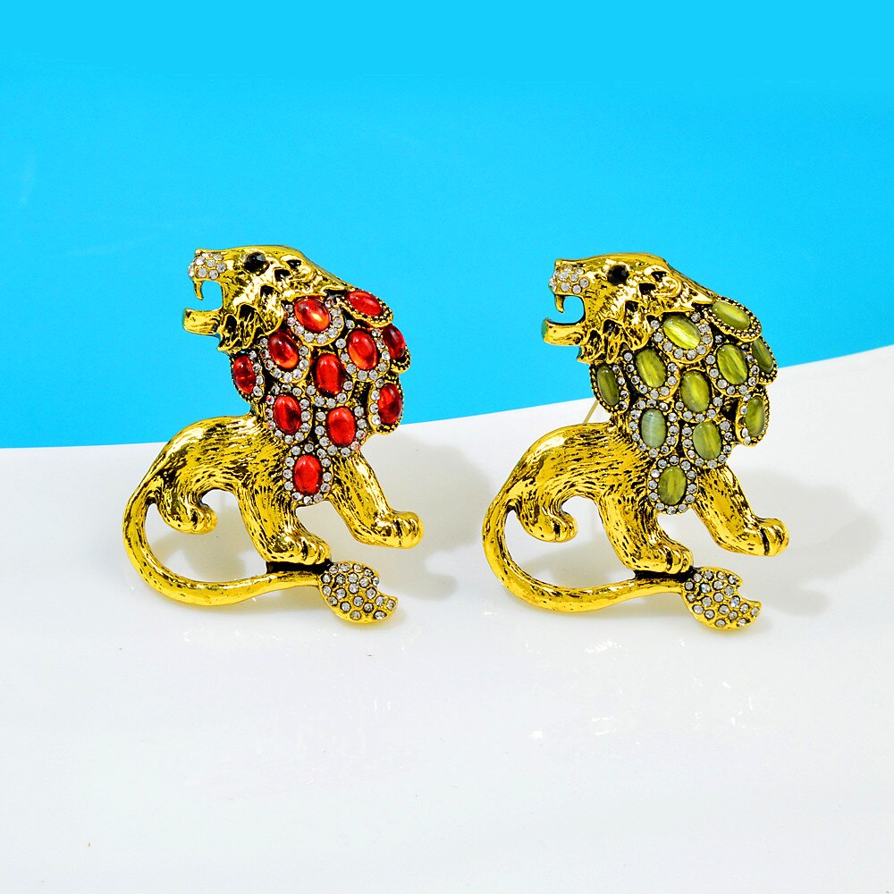 Cindy Xiang Rhinestone Lion Broches Voor Vrouwen En Mannen Unisex Animal Pin 2 Kleuren Beschikbaar Reson Bead Inlay Mode-sieraden