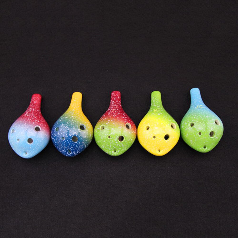 6 hulls keramiske ocarina alt c vinflaske stil musikkinstrument med lanyard note for musikkelskere og lærende