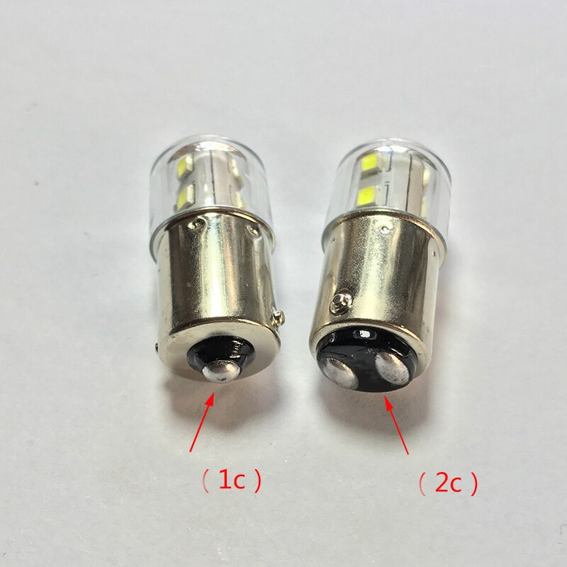 B15d ledet signal indikatorlampe pære 5w 12v 24v 110v 220v b15s enkelt / dobbel kontakt maskinverktøy alarm hvitt lys 10 stk