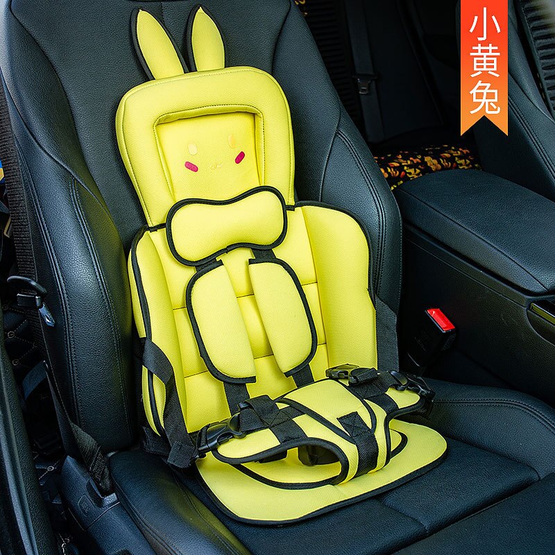 Portable Child Safety Seat Removable and Washable Baby Safety Seat With Belt Safe Child Sitting Chair Cushion: Little yellow rabbit