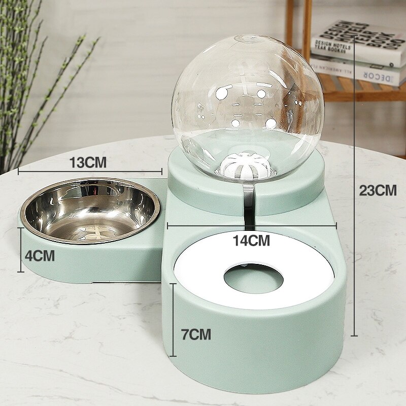 Hoopet Kat Kom Hond Water Feeder Kom Kat Kitten Drinkwaterfontein Eten Dish Voerbak Goederen: FoodxWater Green3