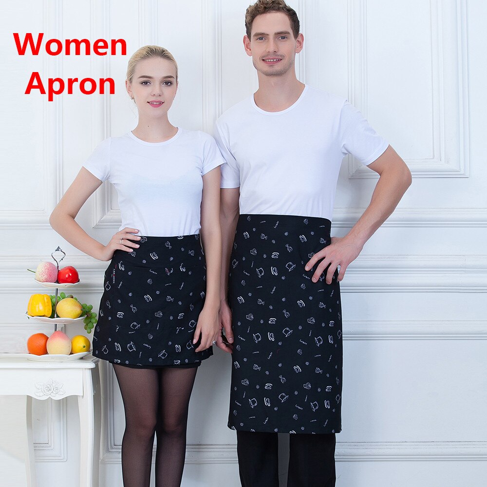 Rutigt tryck matservice restaurang café bageri servitör kock halvförkläde kök matlagning arbetskläder uniform: Kvinnor 2