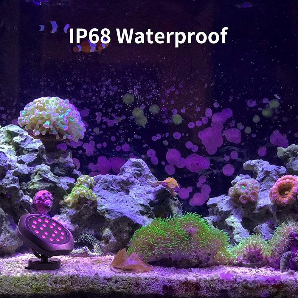 Luces LED solares para estanque de peces, luz subacuática de paisaje impermeable IP68, RGB, luz de fuente para acuario, decoración de césped