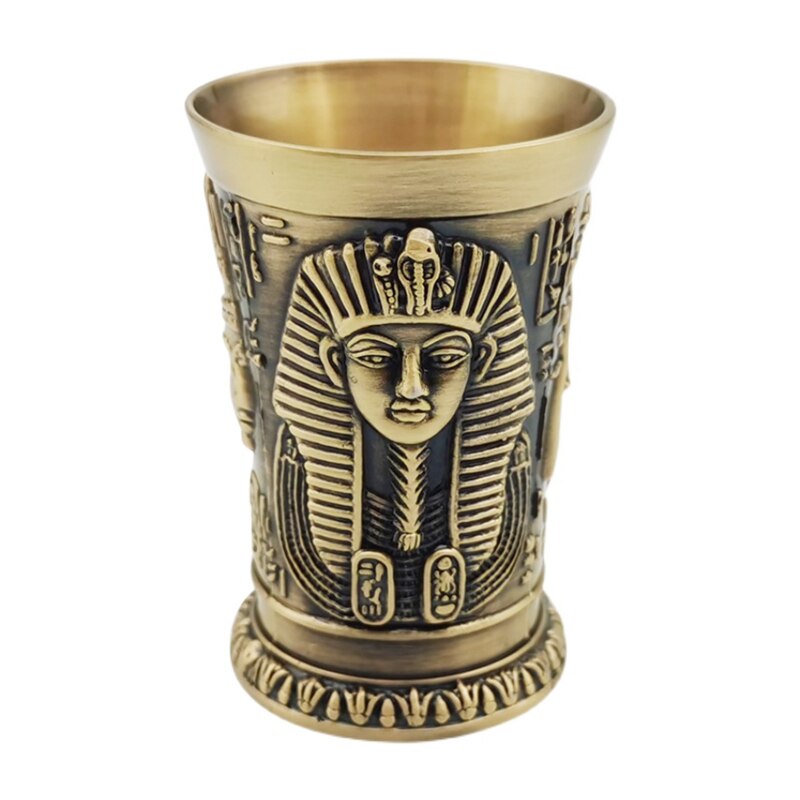 3 stk parti oldtidens egypten myte retro antik kobber kop spiritus bar snapseglas 3d relief kunstværk cocktail lille vinglas