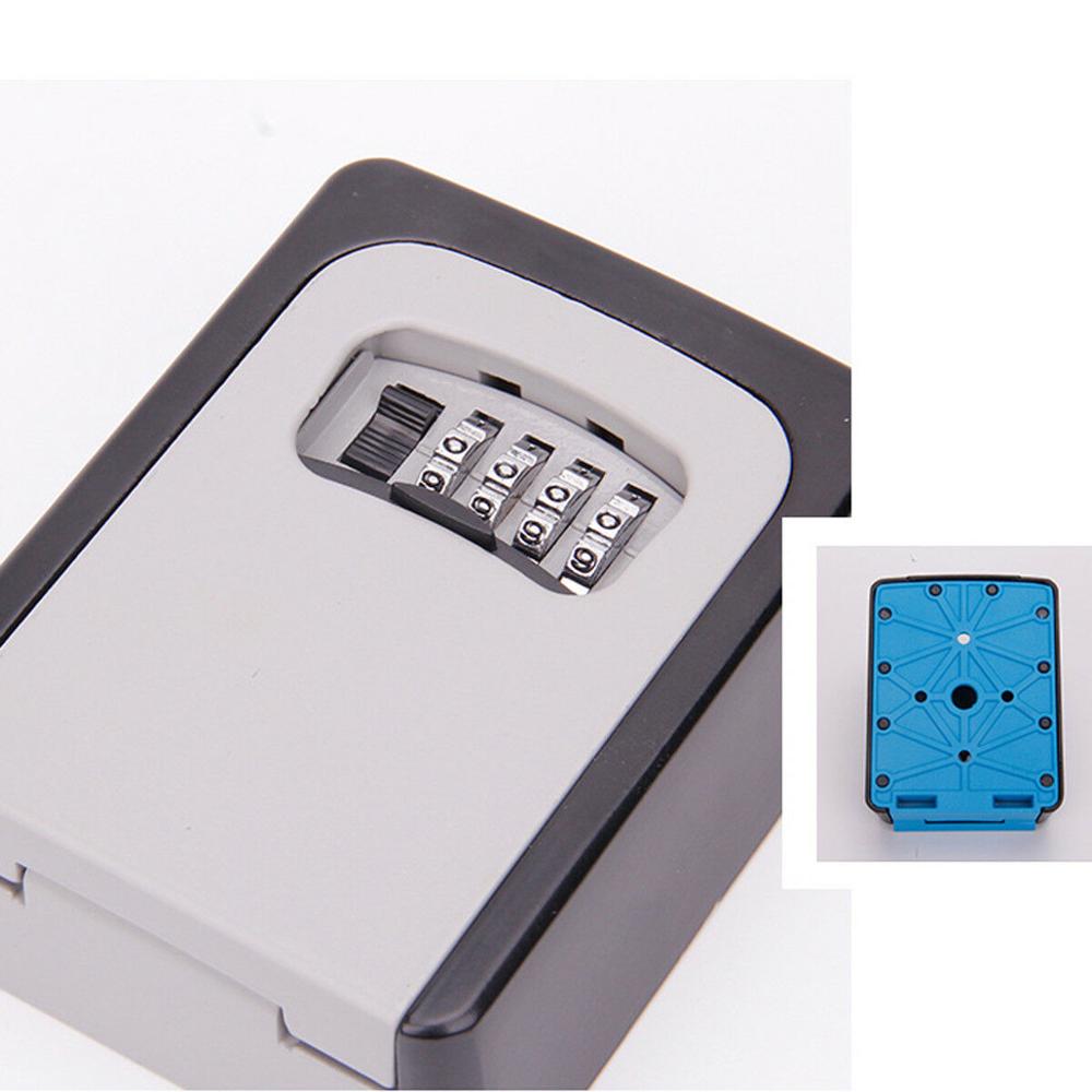 4 Digit Combination Password Safety Key Box Lock Padlock Organizer Wall Mounted