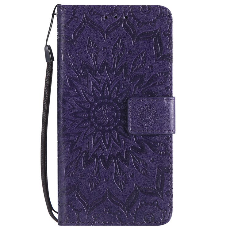 Honor7c caso on para huawei honor 7c caso 5.7 "para huawei honor 7 c AUM-L41 capa 3d sol flor carteira flip couro saco casos: ROXO