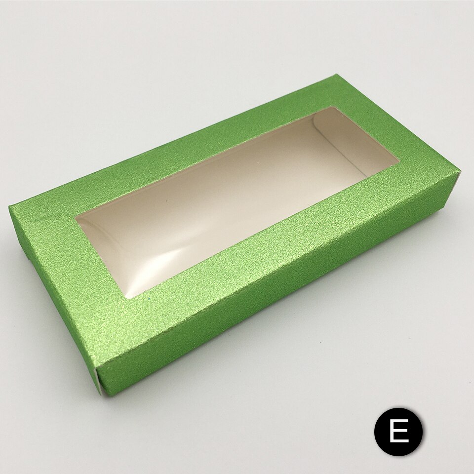 50 stk/parti vippebokse emballage bulk øjenvipper emballage 7 farver tom papir vippeboks / vippeæske øjenvipper pakke: 50 stk æske med bakke / E
