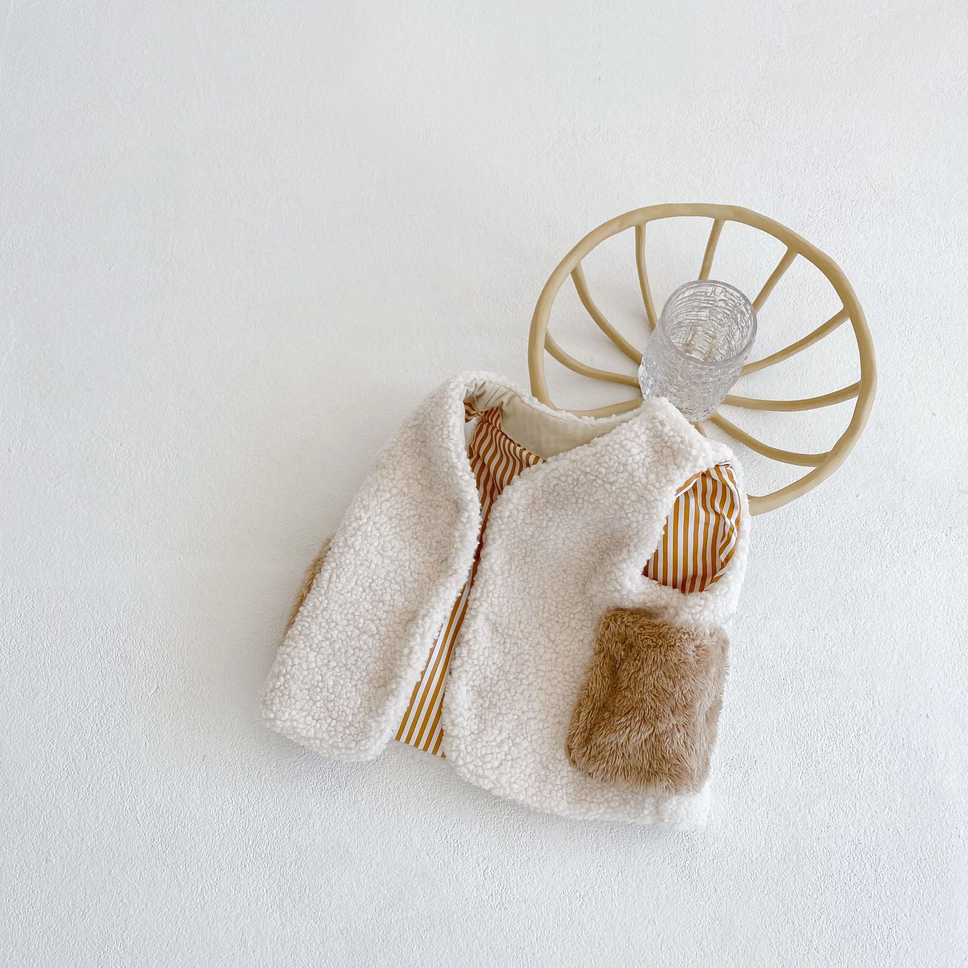 Gilet épais en laine d&#39;agneau pour bébé fille, vêtements d&#39;extérieur pour enfant en bas âge, princesse polaire, pour noël, automne: 12-18 Months