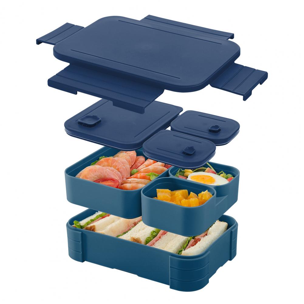 Lunch Box Leak Proof Bpa-free Bento Lunch Box for Adults Kids Multi-compartment Meal Planning Container for Work: Black
