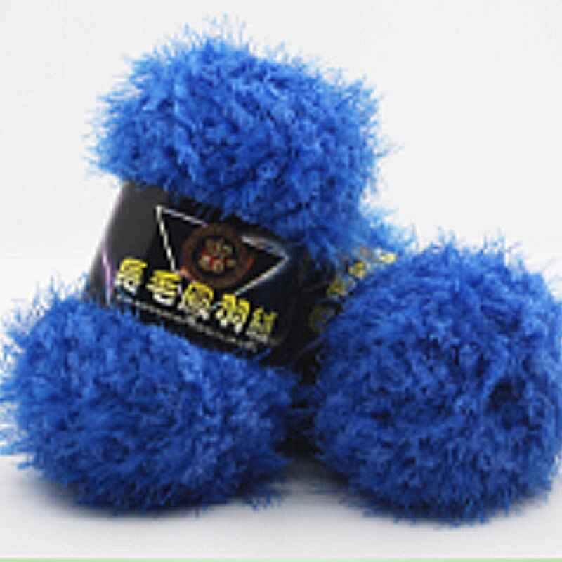 Kasjmier Garen Faux Fur Draad Langharige Wollen Draad Phoenix Down Hand-Gebreide Nertsen Beneden Garen Diy Trui sjaal Accessoires: dark blue