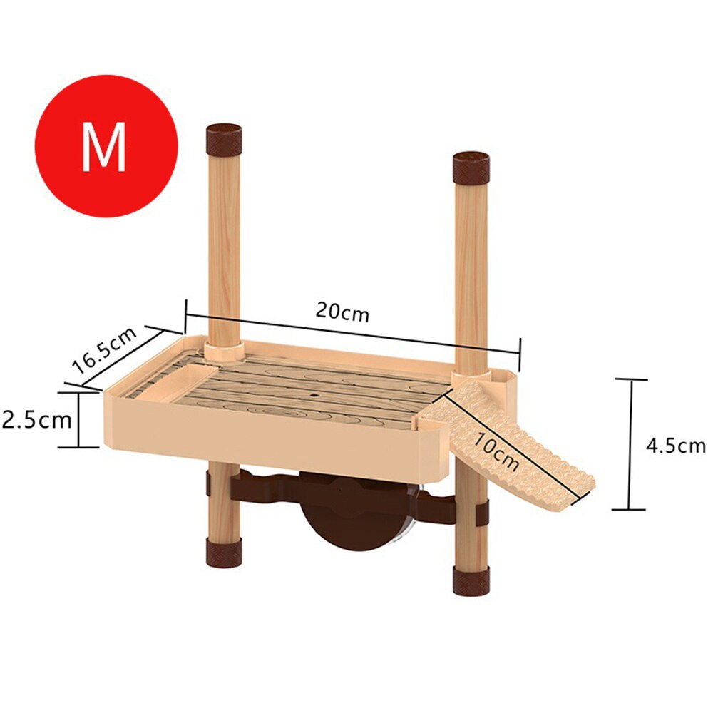 Aquarium Ornamenten Reptiel Schildpad Kikker Pier Drijvende Koesteren Platform Aquarium Tank Decor Amfibie Vrijetijdsbesteding Tafel: M