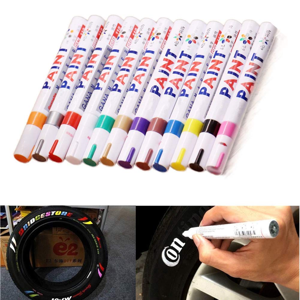 6 farver vandtæt bildæk slidbane permanent malingsmarkør olieagtig markør macador caneta papirvarer til biltilbehør