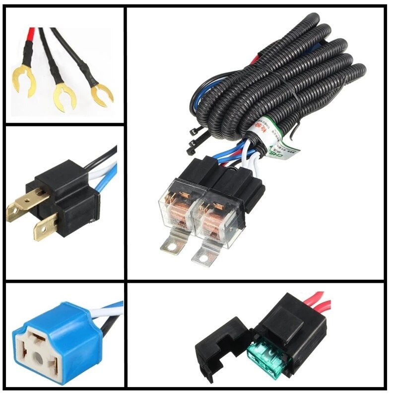 Arnés de relé de cableado para faro delantero de coche, Bombilla de coche, enchufe, 7 pulgadas, H4 2