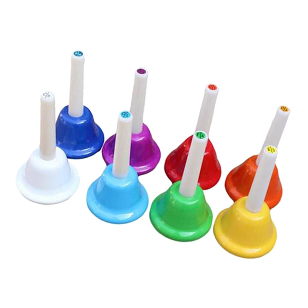 8-Note Hand Bells Set,Hand Percussion Musical Educational Instrument Toy for Kids