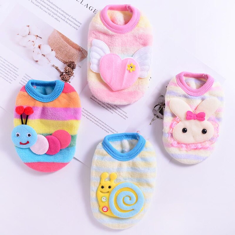Cartoon Pet Dog Clothes Winter Fleece Rabbit Kitty Puppy Vest Clothing for Small Dog Chihuahua Yorkshire Pet T-shirt Cat Costume