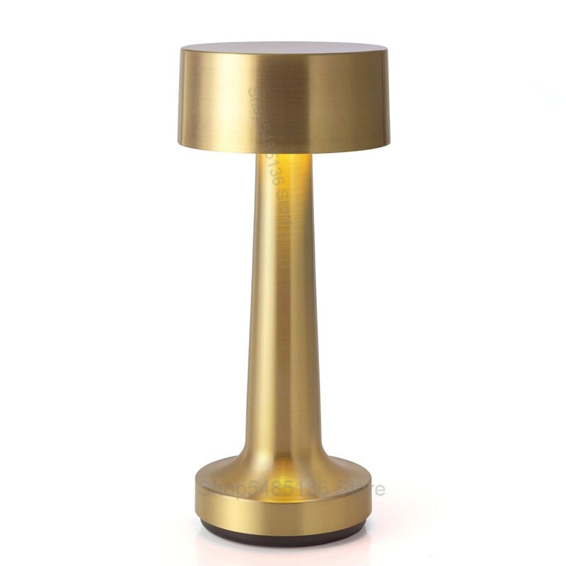 Lampes de Table Led avec capteur tactile sans fil, batterie Rechargeable, luminaire de Table, pour chambre à coucher, bureau, Restaurant, chevet: Gold and Iron / Touch Sensor