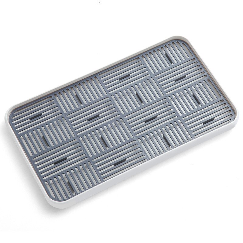 Aanrecht Organzier Zeep En Spons Houder Fles Cup Servies Lekbak-Opslag Tray Tool Voor Afwas Spons scrubber: Large grey