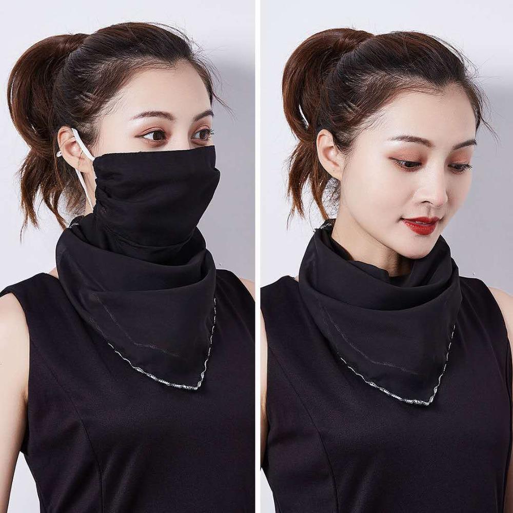 Rooxin Women Face Scarf Bandana with Ear Loops Outdoor Sport Cycling Face Mask Sun Protection Mask Neck Scarf for Hiking Camping: Type 14