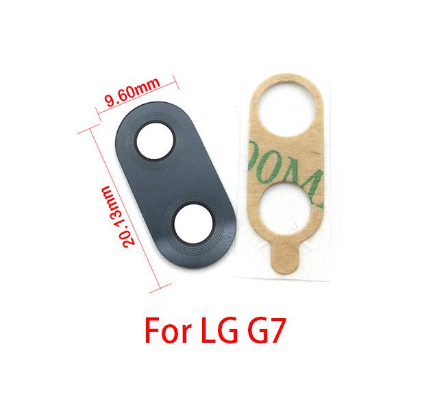 2pcs/lot Rear Back Camera Glass Lens For LG V20 V30 G2 G5 G6 G7 Q6 K8 Camera Glass With Glue Adhesive: G7 Black