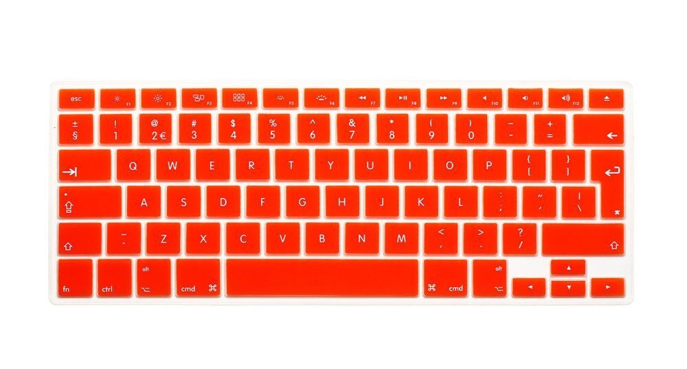 Voor Apple Macbook Air Pro Retina 13 "15" 17 "Europese Toetsenbord Eu/Uk engels Siliconen Keyboard Skin Cover Shield: EU Orange