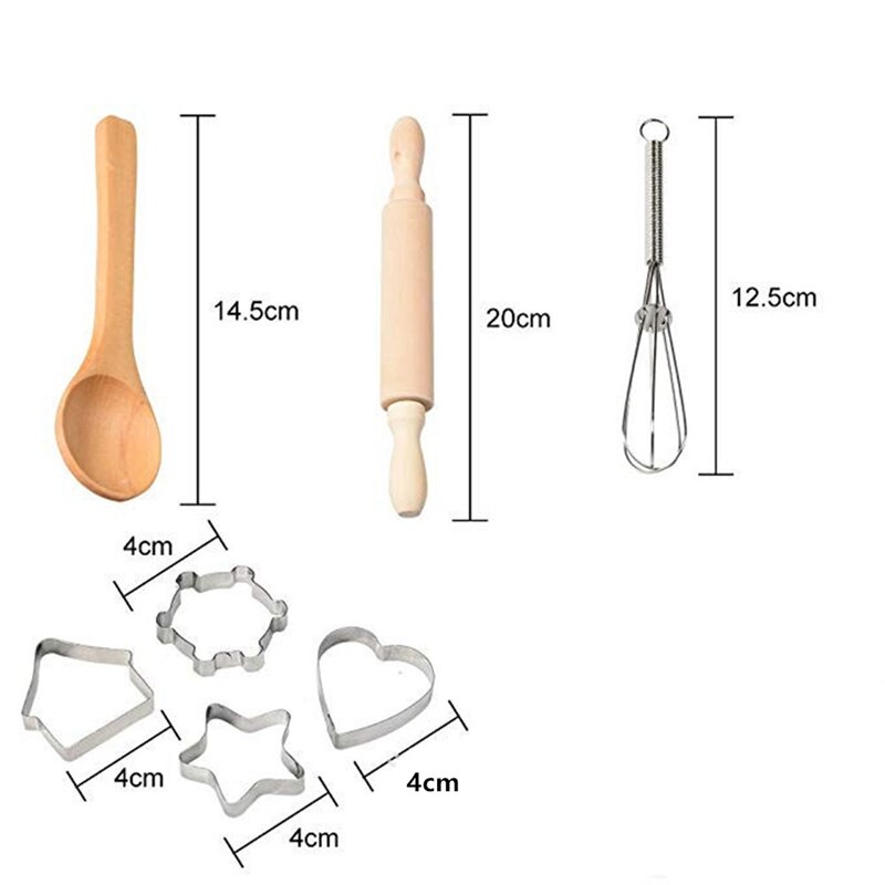 Kids Chef Apron And Hat Set Children Kichen Cooking Baking Cooks Kitchenware Play Game Cake Apron 13Pcs Set YLM1098