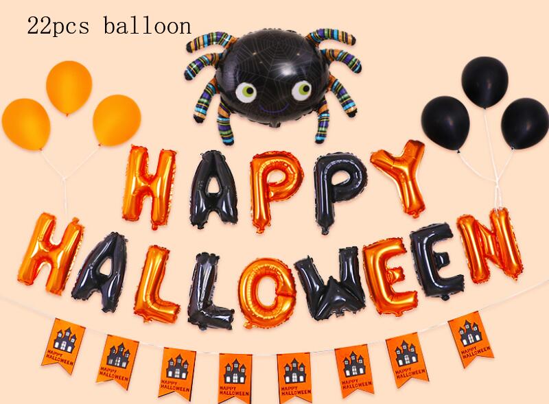 Happyhalloween Brief Aluminium Ballon Set Pompoen Spider Speelgoed Ballon Halloween Decoratie: 1