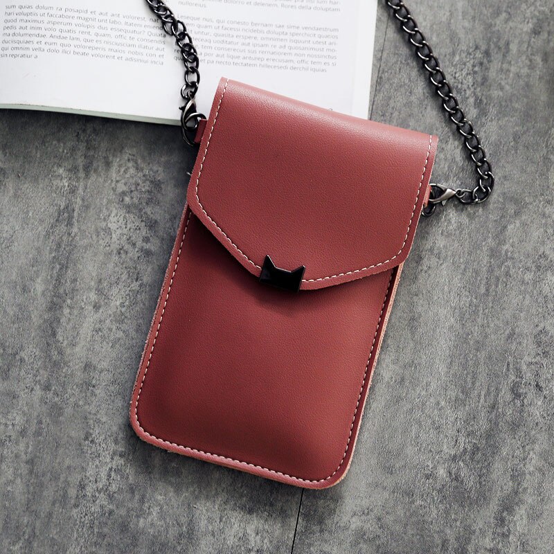 Leehur bolsa de ombro para celular, corrente de telefone móvel transparente com tela touch para iphone 11 xs xr bolsa samsung: Vermelho