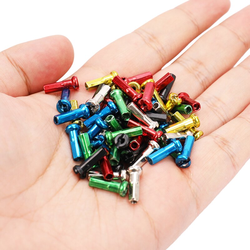 Tapones de hierro para radios de bicicleta de montaña, 10 Uds., 14mm, accesorios coloridos para ciclismo de cobre y plata