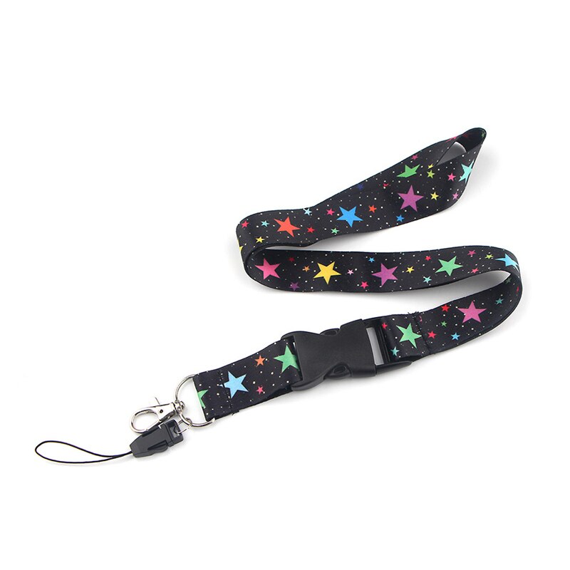 Kleurrijke Sterren Lanyard Keys Telefoon Houder Grappige Neck Strap Met Sleutelhanger Id-kaart Diy Dier Omboordsels Linten Hang Touw