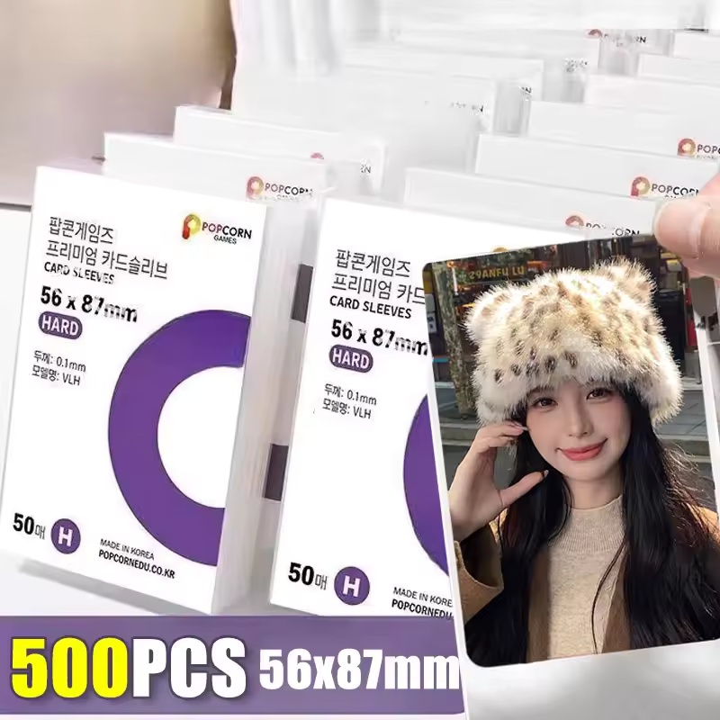 500/10 szt. Koreańskie Koszulki na Karty HD Przezroczyste Ochraniacze na Karty Kpop idol Ochronne Koszulki na Fotokarty etui na Zdjęcia Pudełko na Kartę prażona kukurydza