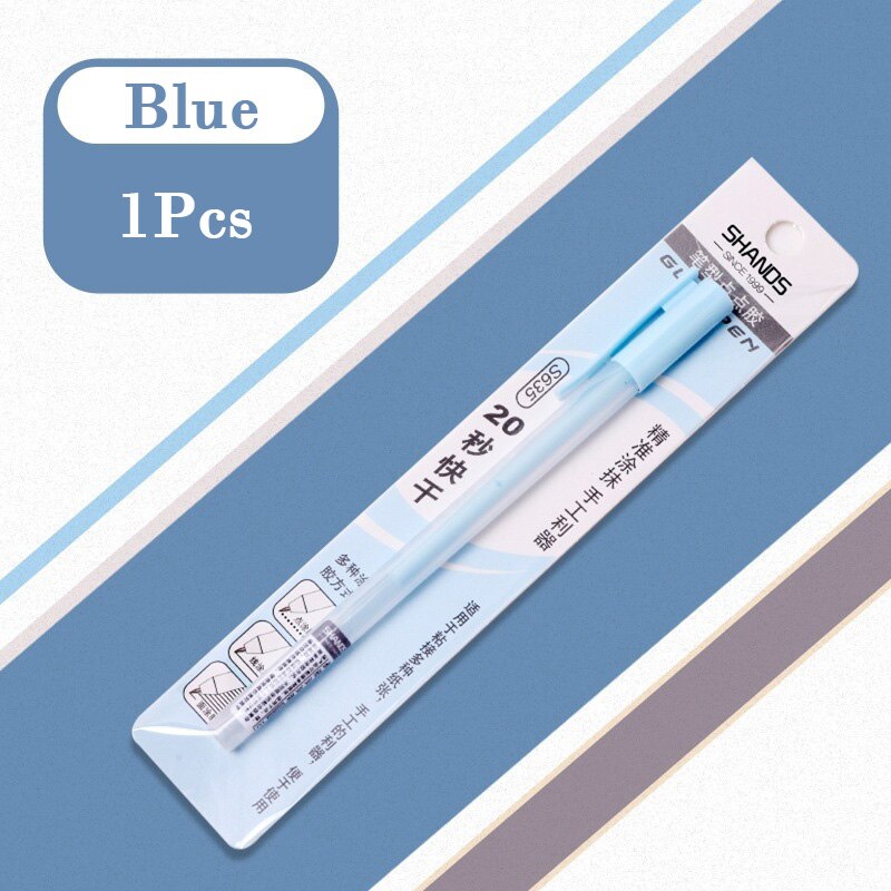 Colors Portable Pen Shape Glue Multi-function Adhesive Student DIY Office Accessories School Supplies Korean Stationery: blue