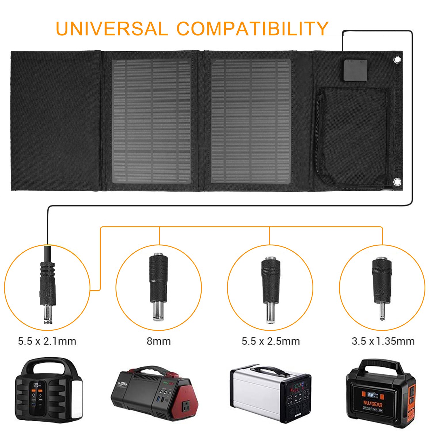 30W Foldable Solar Panel Charger with Dual 5V USB Ports for Cell Phone Power Bank Car Boat RVs Off Gri-d Charge