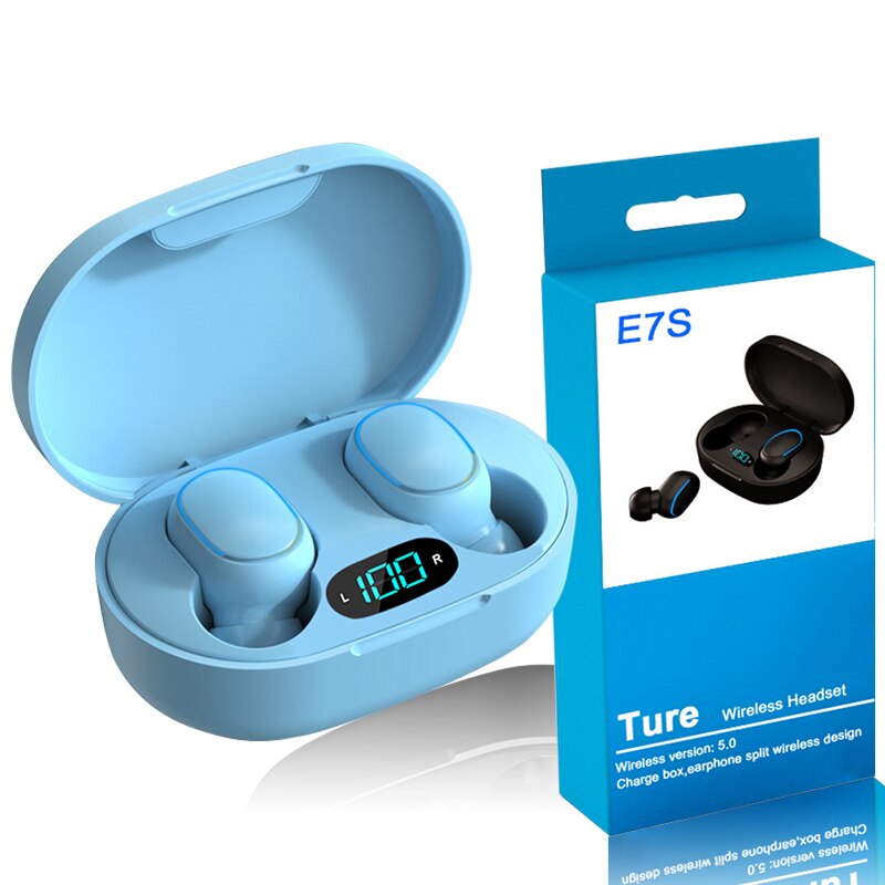 Auriculares bluetooth con forma de corazón para niña, audífonos femeninos con bluetooth, binaurales, semi-in-ear, inalámbricos, con compartimento de carga, color rosa, negro, blanco y azul, touc: Blue