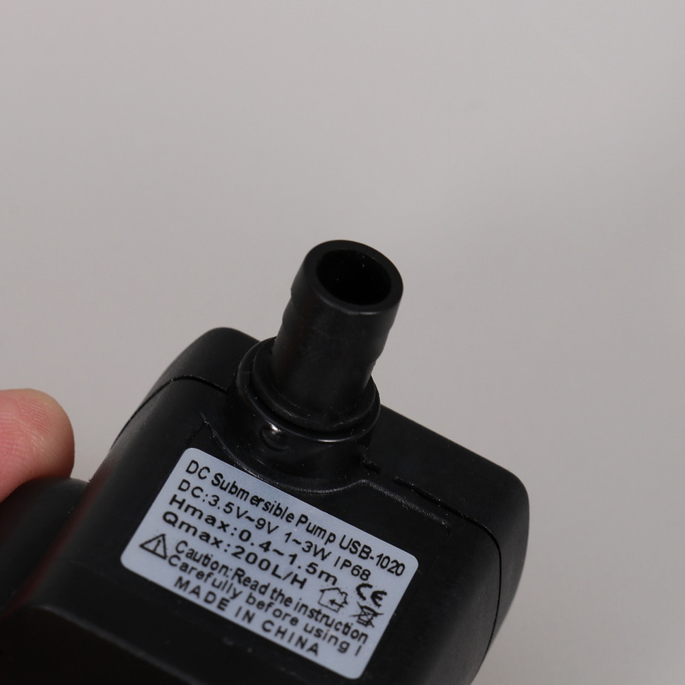 USB-1020 Dc 3.5V -9V 3W Usb Borstelloze Dompelpomp Aquarium Fontein Vijver Pomp (Zwart)